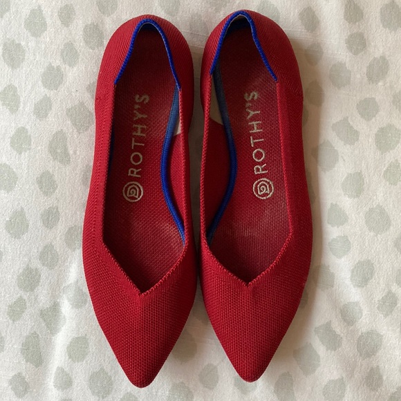 Rothy's Shoes - Red Rothy’s pointy toe flats